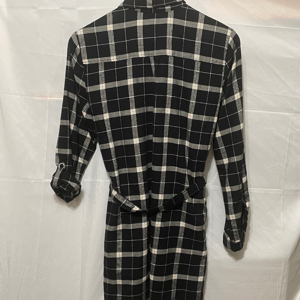 Abercrombie & Fitch black /white plaid cotton flannel S shirt dres